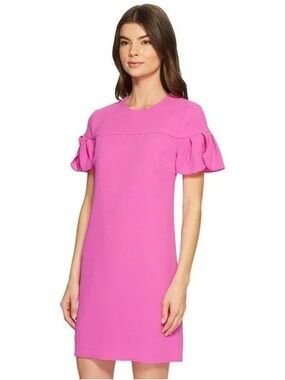 Trina Turk Pink! Tulip Sleeve Shift Dress Size 6 Career Cocktail